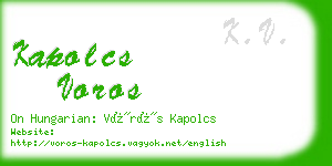 kapolcs voros business card